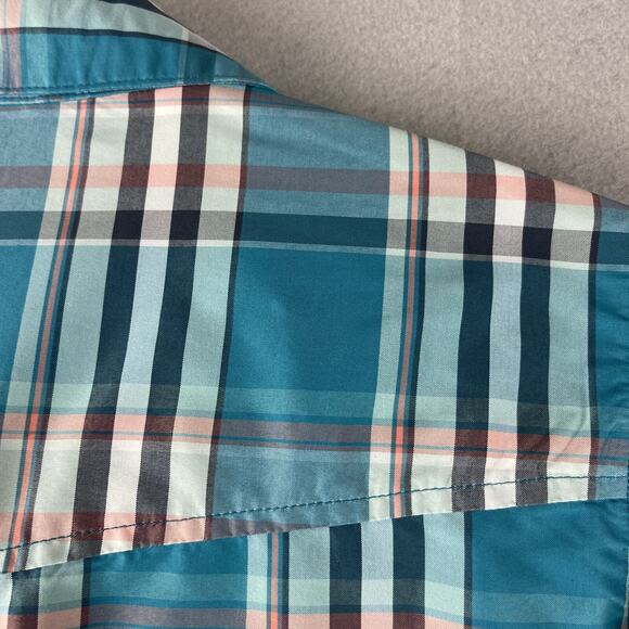 Simms Fishing Shirt Womens Medium Plaid Nylon Pearl Snap Western Outdoors - Picture 13 of 14